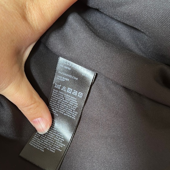 Allsaints Hadi Biker leather jacket sz 4 | black moto jacket EUC - Picture 15 of 16